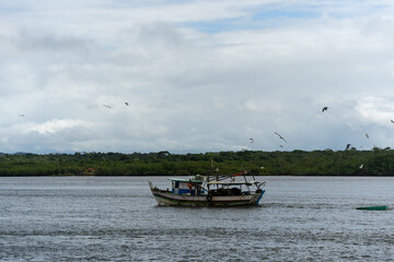 Fishing Boat on the River in Itacaré Bahia Brazil