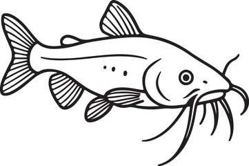 A line art cat fish