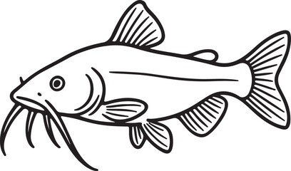 A line art cat fish