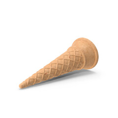 wafer ice cream cone isolated on transparent background, PNG