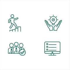 Obraz premium Business and Success Icons Growth, Innovation, Teamwork and Planning Concepts Presented in a Set