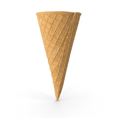 empty crispy wafer ice cream cones on transparent background. Sweet food PNG