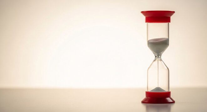 Time Management Urgency Deadline Concept of Sandglass Flowing Clock Business Countdown Timepiece Measurement Past Present Future Expectation End Completion Duration