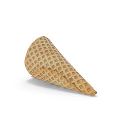 empty ice cream waffle cone PNG, transparent background