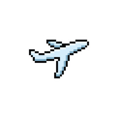  pixel art airplane 8 bit vector icon for computer game logo