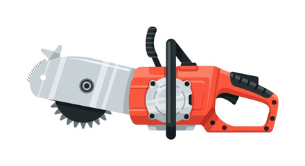 Naklejka premium Chainsaw with circular saw blade attachment, isolated on