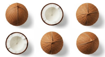 coconut, isolated on white background, full depth of field, clipping path