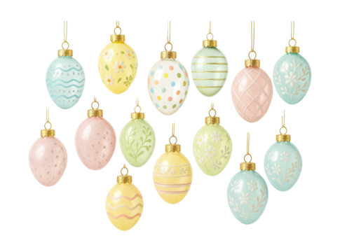 Decorative miniature glass egg ornaments for a small Easter tree on your kitchen counter.