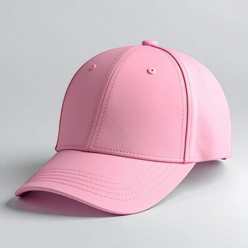 Single, solid pink baseball cap
