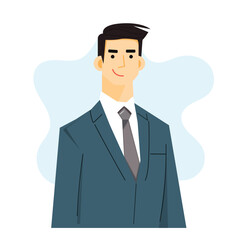 Confident Professional Businessman Profile Vector