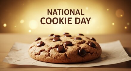 National Cookie Day with a giant chocolate chip cookie