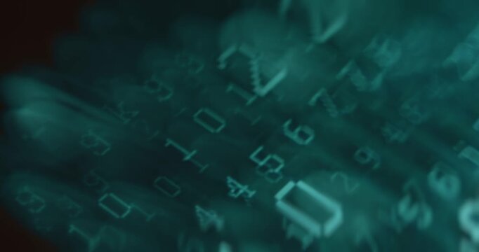 Numbers and symbols, cybersecurity concept