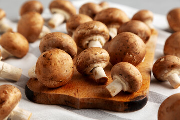 Raw Royal Brown Champignons Ready to Cook