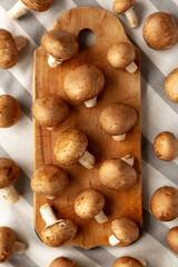 Raw Royal Brown Champignons Ready to Cook