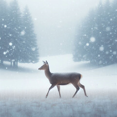 deer in snow