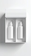 White gift box holds two matching spray bottles