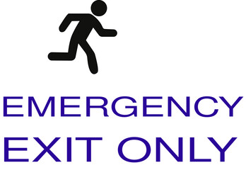 Emergency exit icons. Green emergency exit sign with a running person symbol indicating the way to safety emergency exit silhouette vector icon illustration on white background.
