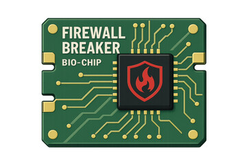 Firewall breaker bio-chip with shield and flame
