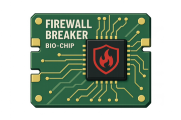 Firewall breaker bio-chip with shield and flame