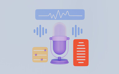 Voice Communication, Voice Chat 3d illustration