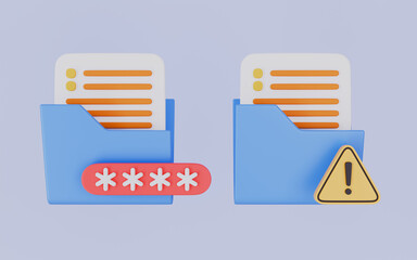 Fraud Document, Error Document File 3d illustration