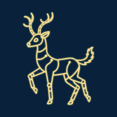 Neon Candy Cyborg Deer Dance Motion Silhouette