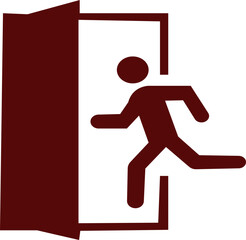 Emergency exit icons.Full set of 22 isolated Emergency exit symbols on green rectangle board. Official ISO 7010 safety signs standard. running man symbol indicating exit direction.