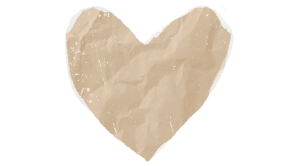 wooden heart paper isolated on white background