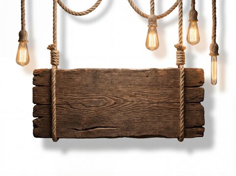 Rustic Wooden Sign with Vintage Edison Bulbs - Placa de Madeira | Wood Plaque