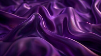 Fototapeta premium Abstract flowing purple liquid fabric with soft lighting and smooth texture