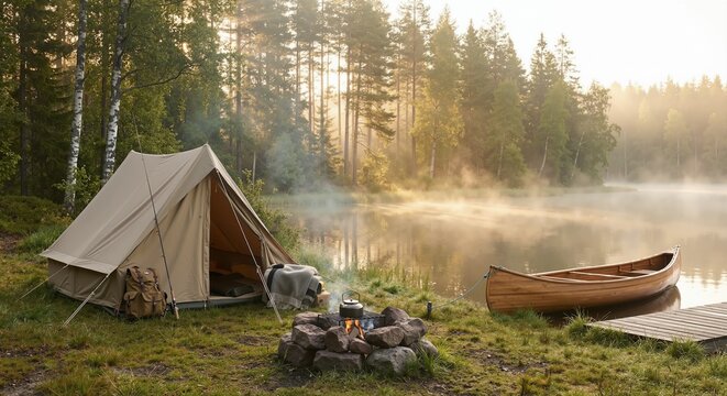 Serene Lakeside Camping Retreat