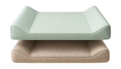 Reversible changing table pad with summer and winter sides for seasonal comfort.