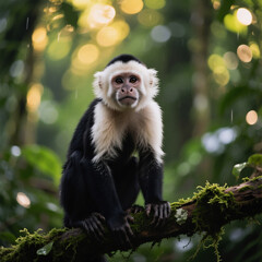 Fototapeta premium black and white monkey