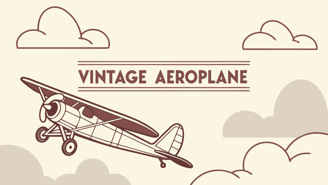 Retro Single-Engine Propeller Plane Illustration