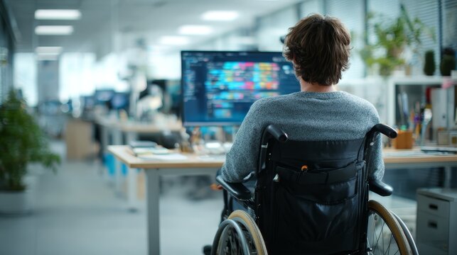 People with disabilities in wheelchairs: women, men, and children - Powered by Adobe