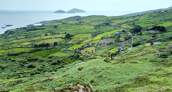 Scenic view of a Scarriff Island, Ring of Kerry, Ireland