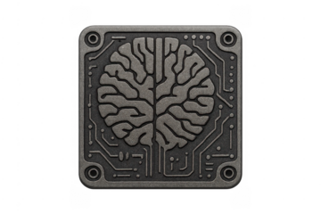 Artificial intelligence brain circuit board icon computing
