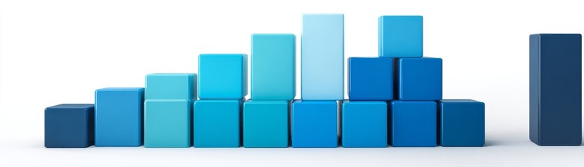 3D bar graph with arrow showing business finance success and market data growth