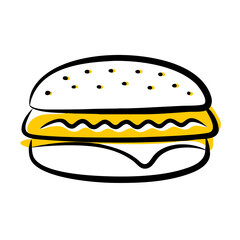 vector clip art burger on white background for web and graphic design