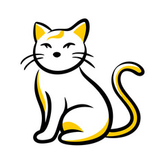 vector clip art cat on white background for web and graphic design