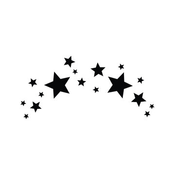 Black star cluster vector illustration on white background for graphic design