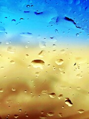 waterdrops on a car window after the rain