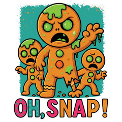 Naklejka premium Oh Snap Gingerbread Monster Illustration