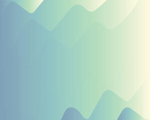 Abstract blue vector landscape illustration with orange sun and clouds at sunset