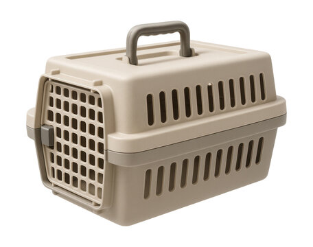 Stackable plastic carrier with sturdy edges, ideal for storing and transporting small pets.