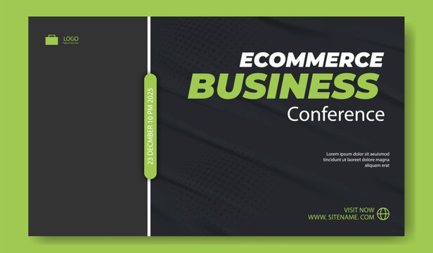 Dynamic ecommerce business conference event poster with inspiring speakers and networking opportunities