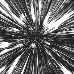 Obraz premium Speed lines sketch hand drawn comic style dynamic burst background. Vector illustration