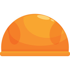 Cartoon Orange Hard Hat Safety Gear Object Isolated on White Background Illustration Digital Art Graphic Design