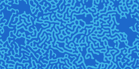 Abstract blue water background with seamless wave pattern texture, a vector illustration and textile print design. blue floral waves,  water lines, and geometric swirl textile fabric decoration