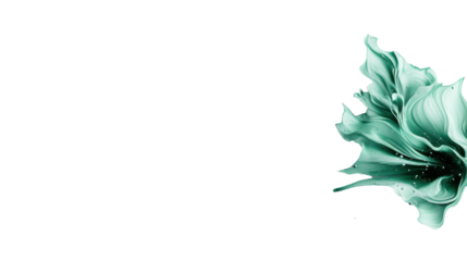 Abstract Green Floral Splash on Transparent Background